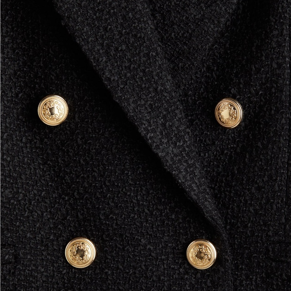 H&M TEXTURED WEAVE BLAZER XS Black - Picture 5 of 11